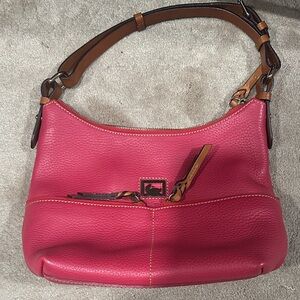 Dooney & Bourke Vibrant Red and Tan Shoulder Bag